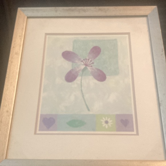 New - 4 Delightful Dais Flower Wood Framed Pictures - Picture 4 of 12